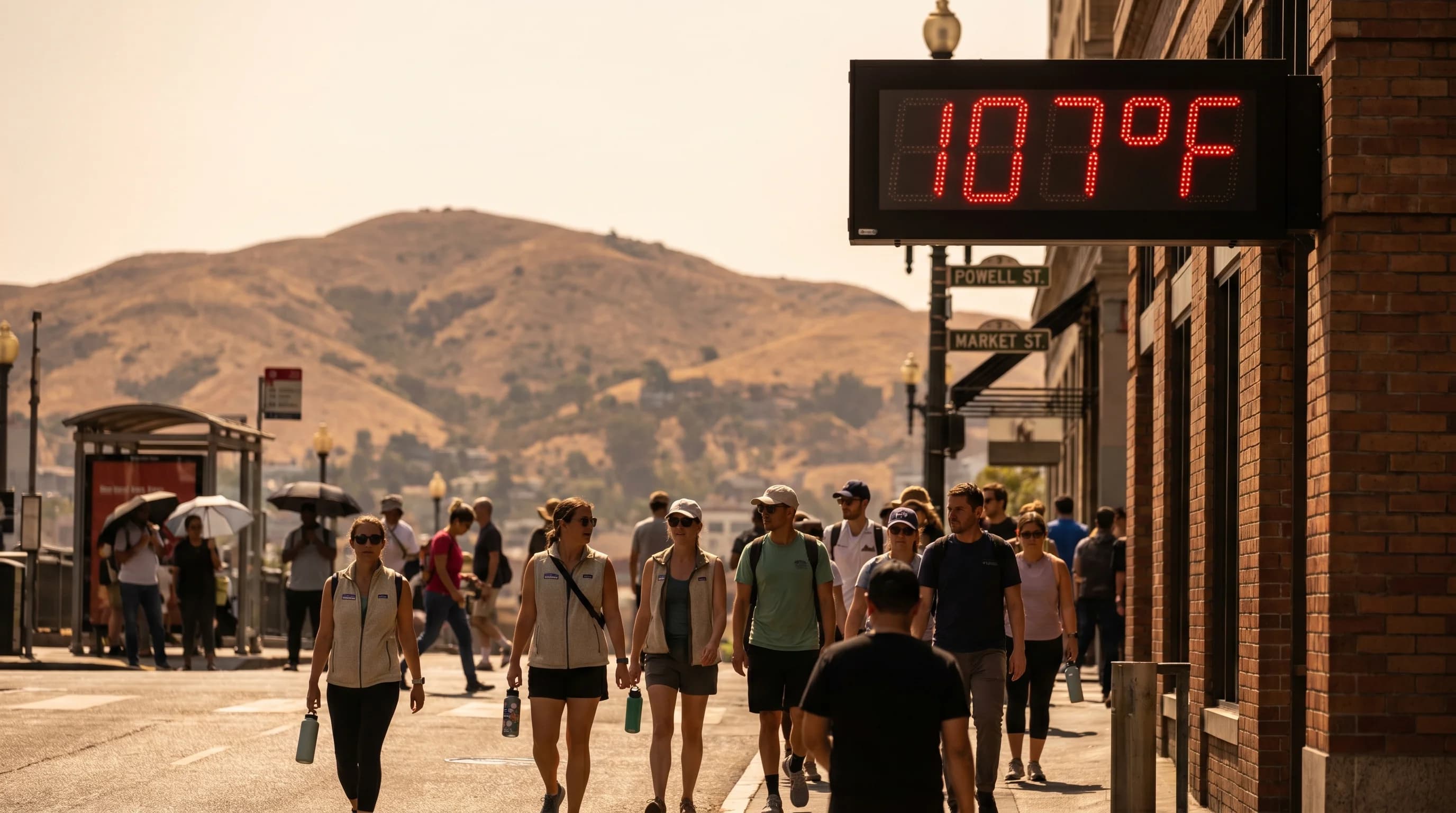 Scientific illustration explaining Record-Breaking Heat in the Bay Area