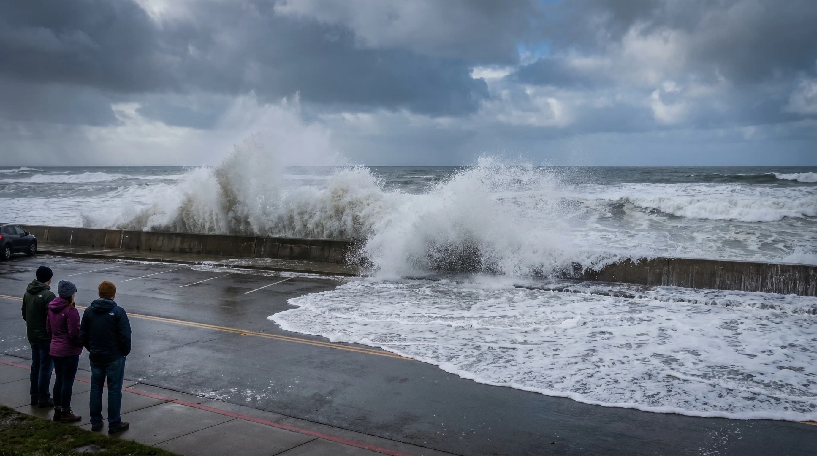 Scientific illustration explaining Coastal Flood Advisory, Warning, and Watch: What's the Difference?