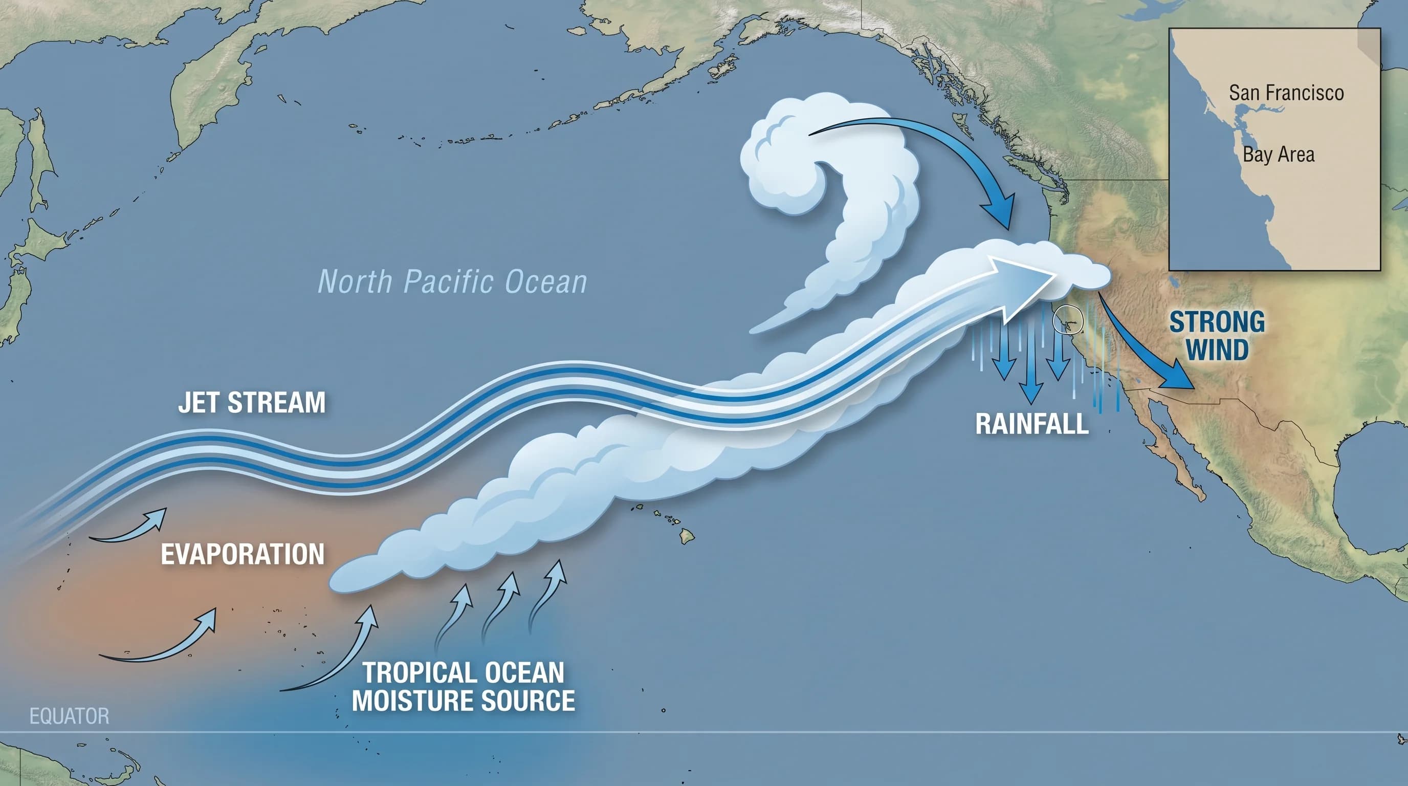 Comparison of rainfall rates during atmospheric rivers versus normal storms