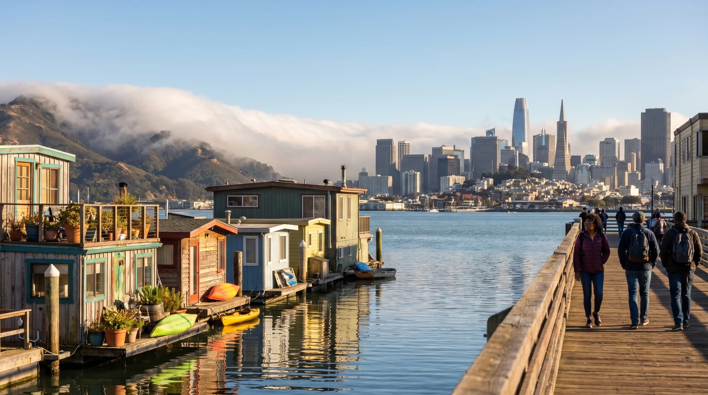Scientific illustration explaining Sausalito Weather vs. San Francisco
