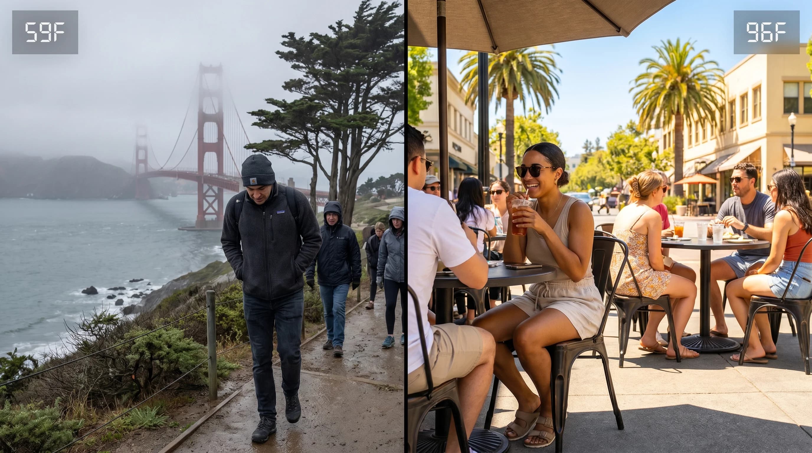 Scientific illustration explaining Is San Francisco Really 20 Degrees Colder Than Inland?
